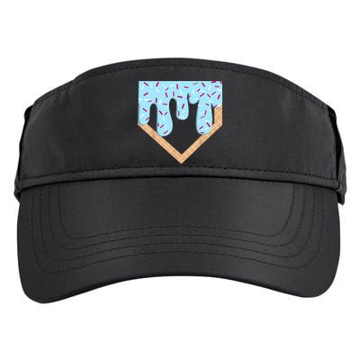 Baseball Ice Cream Dripping Baseball Home Plate Drip  Adult Drive Performance Visor