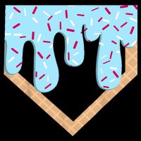 Baseball Ice Cream Dripping Baseball Home Plate Drip  Bucket Hat