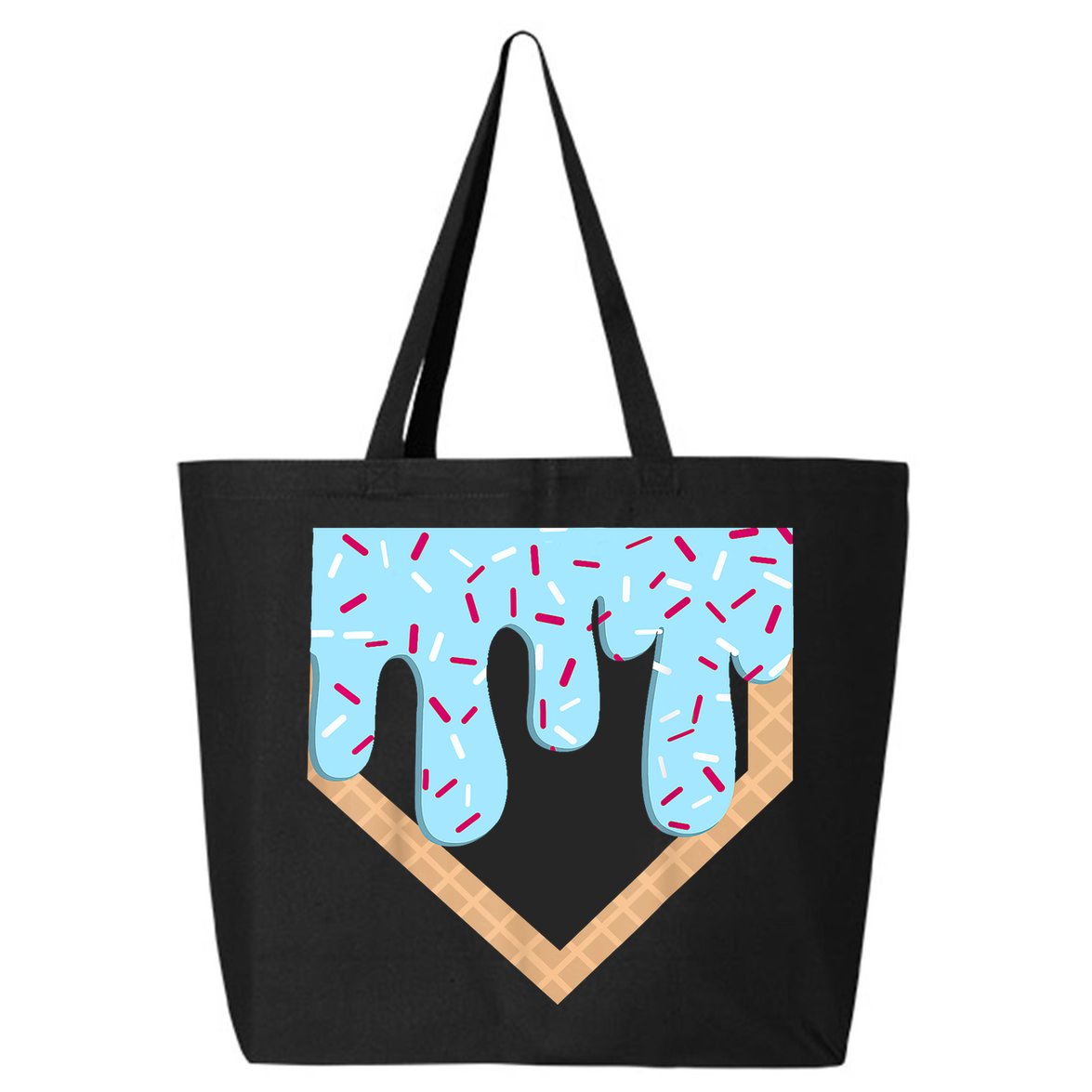 Baseball Ice Cream Dripping Baseball Home Plate Drip  25L Jumbo Tote