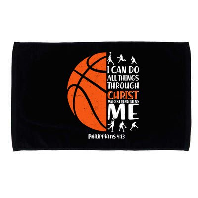 Basketball I Can Do All Things Through Christ Who Strengthens Me Philippian 4:13 Microfiber Hand Towel