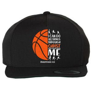 Basketball I Can Do All Things Through Christ Who Strengthens Me Philippian 4:13 Wool Snapback Cap