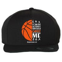 Basketball I Can Do All Things Through Christ Who Strengthens Me Philippian 4:13 Wool Snapback Cap