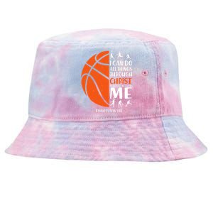 Basketball I Can Do All Things Through Christ Who Strengthens Me Philippian 4:13 Tie-Dyed Bucket Hat