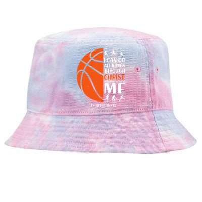 Basketball I Can Do All Things Through Christ Who Strengthens Me Philippian 4:13 Tie-Dyed Bucket Hat