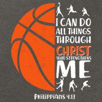 Basketball I Can Do All Things Through Christ Who Strengthens Me Philippian 4:13 Cotton Canvas Backpack