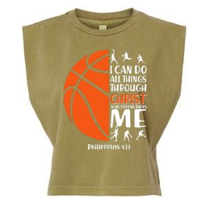 Basketball I Can Do All Things Through Christ Who Strengthens Me Philippian 4:13 Garment-Dyed Women's Muscle Tee