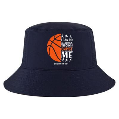 Basketball I Can Do All Things Through Christ Who Strengthens Me Philippian 4:13 Cool Comfort Performance Bucket Hat