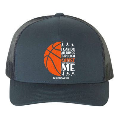 Basketball I Can Do All Things Through Christ Who Strengthens Me Philippian 4:13 Yupoong Adult 5-Panel Trucker Hat