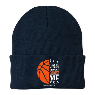 Basketball I Can Do All Things Through Christ Who Strengthens Me Philippian 4:13 Knit Cap Winter Beanie