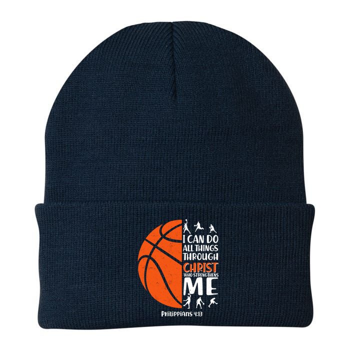 Basketball I Can Do All Things Through Christ Who Strengthens Me Philippian 4:13 Knit Cap Winter Beanie