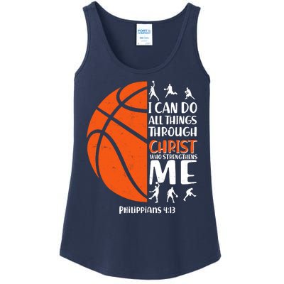 Basketball I Can Do All Things Through Christ Who Strengthens Me Philippian 4:13 Ladies Essential Tank