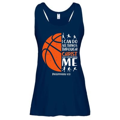 Basketball I Can Do All Things Through Christ Who Strengthens Me Philippian 4:13 Ladies Essential Flowy Tank