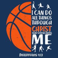Basketball I Can Do All Things Through Christ Who Strengthens Me Philippian 4:13 Flatbill Hat