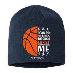 Basketball I Can Do All Things Through Christ Who Strengthens Me Philippian 4:13 Sustainable Beanie