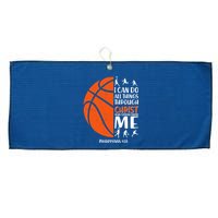 Basketball I Can Do All Things Through Christ Who Strengthens Me Philippian 4:13 Large Microfiber Waffle Golf Towel