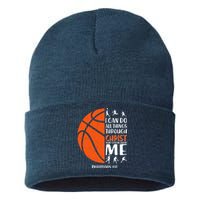 Basketball I Can Do All Things Through Christ Who Strengthens Me Philippian 4:13 Sustainable Knit Beanie