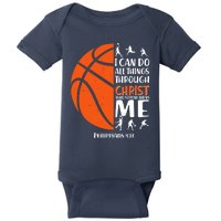 Basketball I Can Do All Things Through Christ Who Strengthens Me Philippian 4:13 Baby Bodysuit