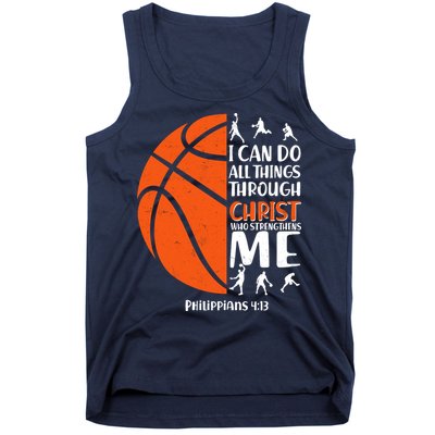 Basketball I Can Do All Things Through Christ Who Strengthens Me Philippian 4:13 Tank Top