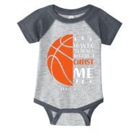 Basketball I Can Do All Things Through Christ Who Strengthens Me Philippian 4:13 Infant Baby Jersey Bodysuit