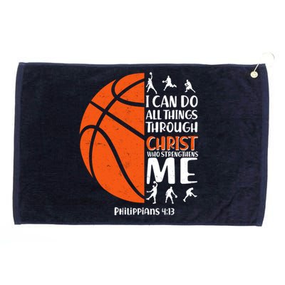 Basketball I Can Do All Things Through Christ Who Strengthens Me Philippian 4:13 Grommeted Golf Towel