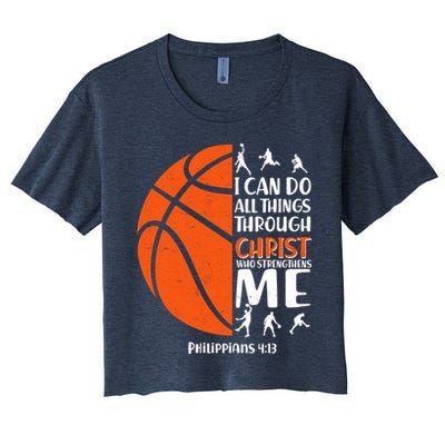 Basketball I Can Do All Things Through Christ Who Strengthens Me Philippian 4:13 Crop Top