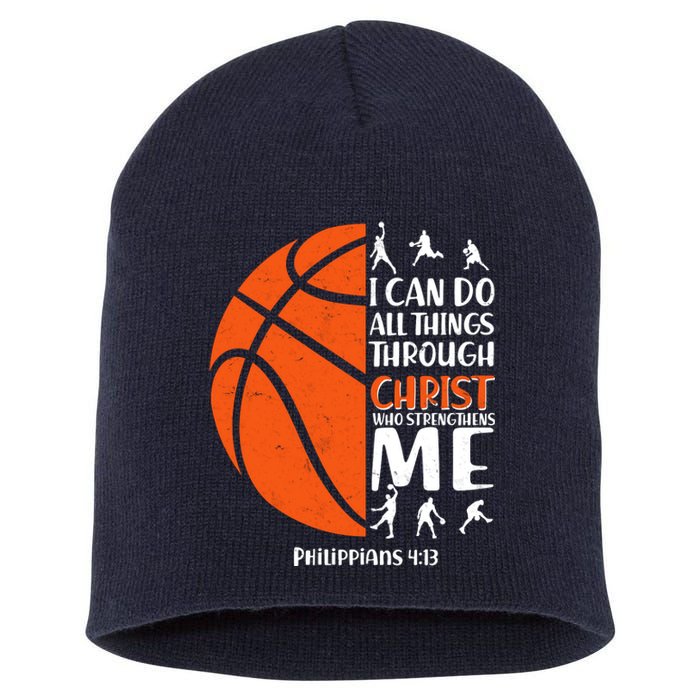 Basketball I Can Do All Things Through Christ Who Strengthens Me Philippian 4:13 Short Acrylic Beanie