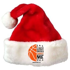 Basketball I Can Do All Things Through Christ Who Strengthens Me Philippian 4:13 Premium Christmas Santa Hat