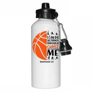 Basketball I Can Do All Things Through Christ Who Strengthens Me Philippian 4:13 Aluminum Water Bottle