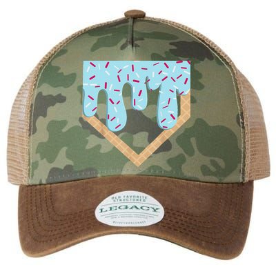 Baseball Ice Cream Dripping Drip Legacy Tie Dye Trucker Hat