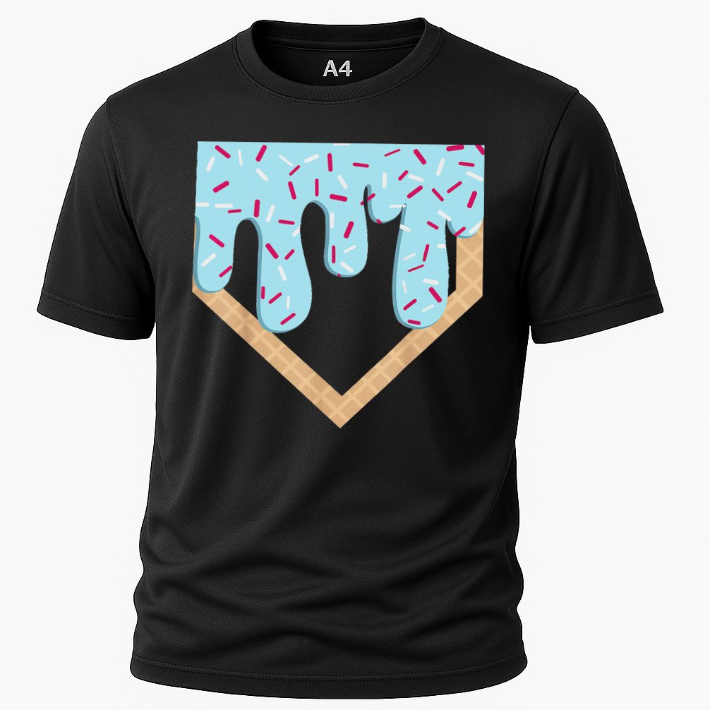 Baseball Ice Cream Dripping Drip Cooling Performance Crew T-Shirt