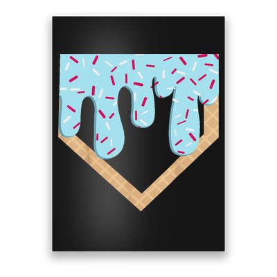 Baseball Ice Cream Dripping Drip Poster