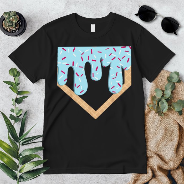 Baseball Ice Cream Dripping Drip Premium T-Shirt