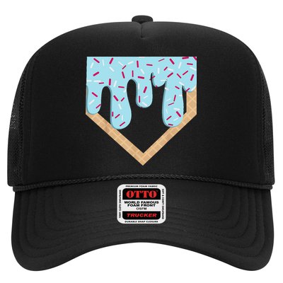 Baseball Ice Cream Dripping Drip Trucker Hat