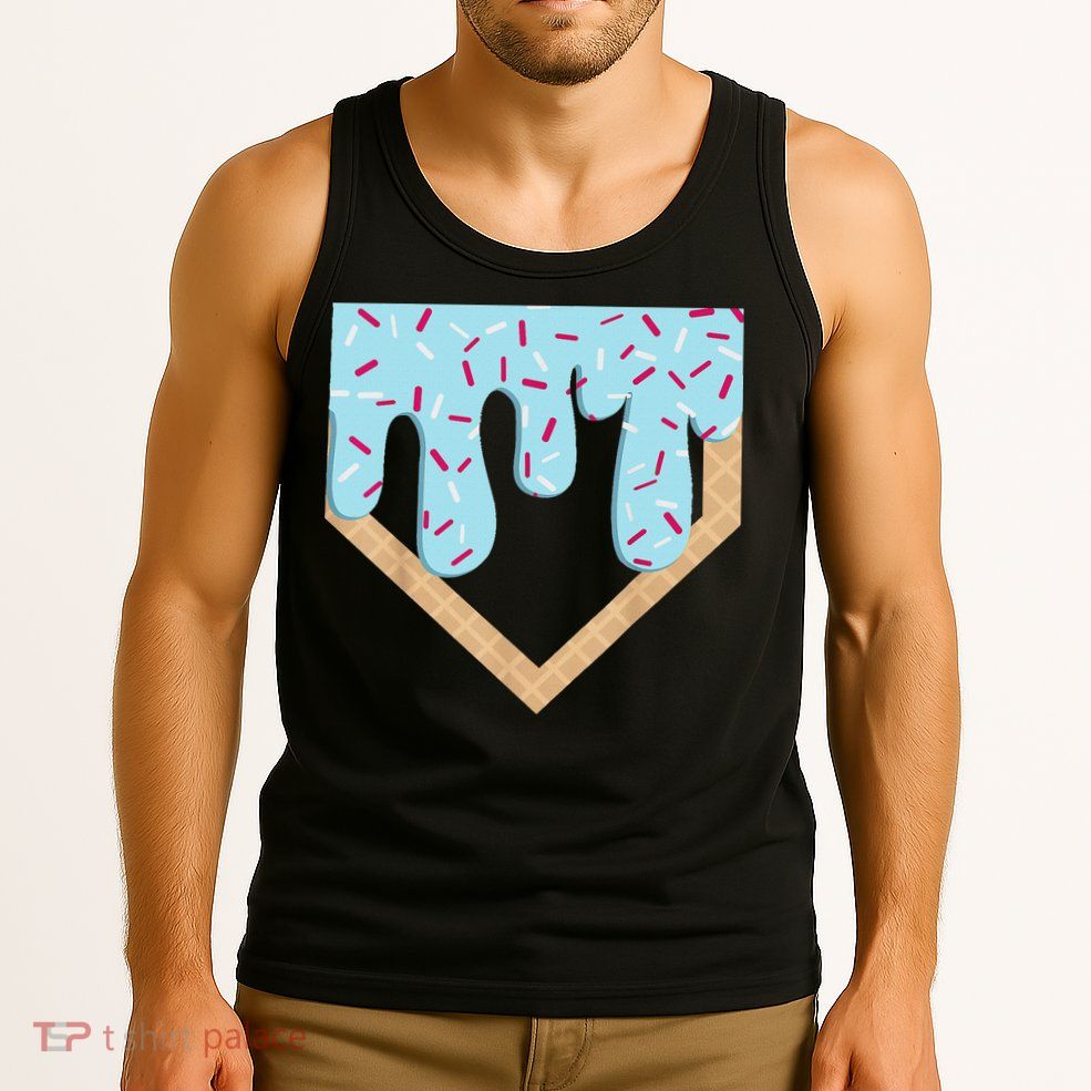 Baseball Ice Cream Dripping Drip Tank Top