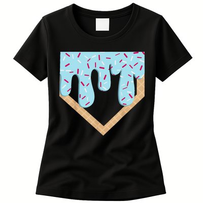 Baseball Ice Cream Dripping Drip Womens T-Shirt