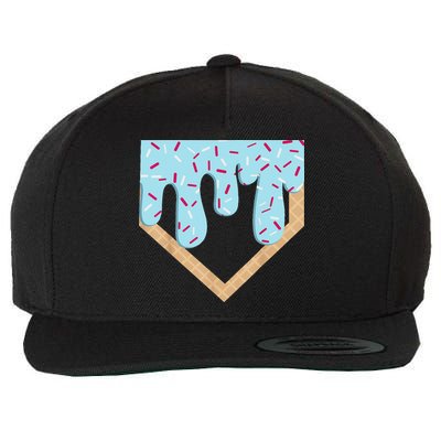 Baseball Ice Cream Dripping Drip Wool Snapback Cap