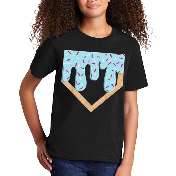 Baseball Ice Cream Dripping Drip Kids T-Shirt