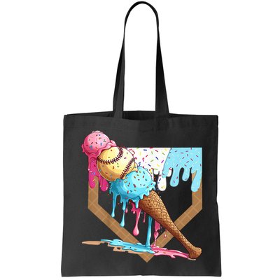 Baseball Ice Cream Dripping Baseball Home Plate Drip Bag
