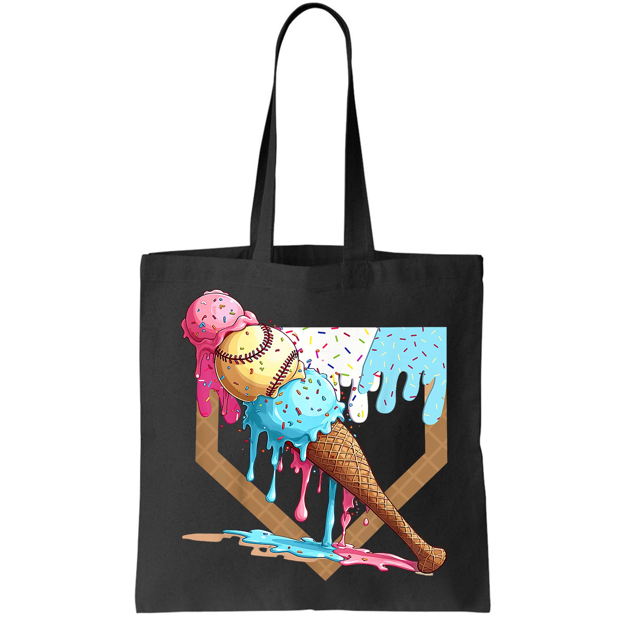 Baseball Ice Cream Dripping Baseball Home Plate Drip Bag
