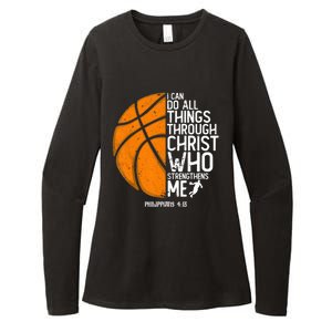 Basketball I Can Do All Things Through Christ Who Strengthens Me Philippian 4:13 Womens CVC Long Sleeve Shirt