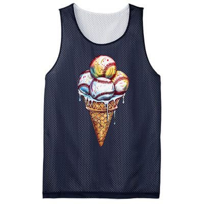 Baseball Ice Cream Watercolor Sports Lover Ice Cream Cone Mesh Reversible Basketball Jersey Tank