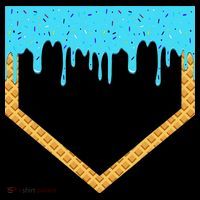 Baseball Ice Cream Dripping Baseball Home Plate Drip Tall T-Shirt