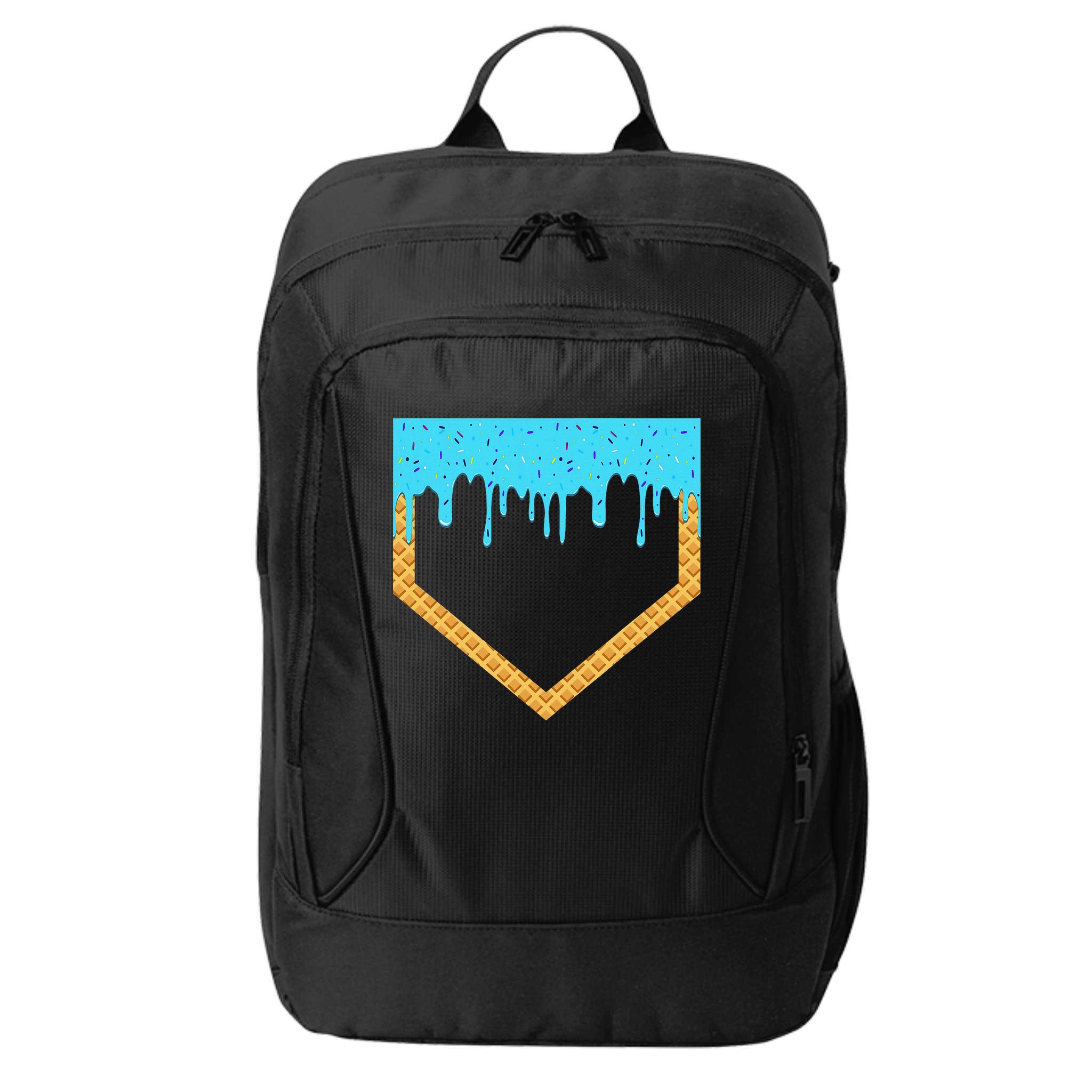 Baseball Ice Cream Dripping Baseball Home Plate Drip City Backpack