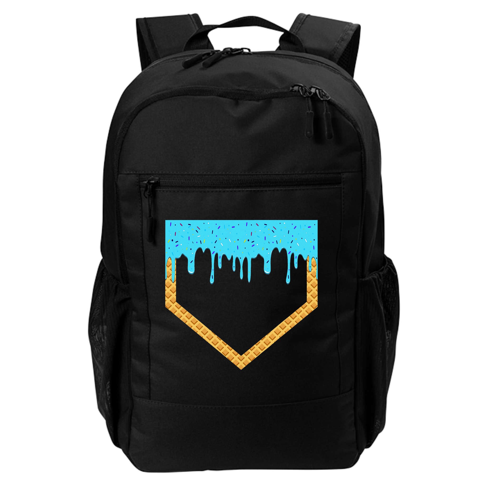 Baseball Ice Cream Dripping Baseball Home Plate Drip Backpack