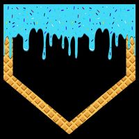 Baseball Ice Cream Dripping Baseball Home Plate Drip Bucket Hat