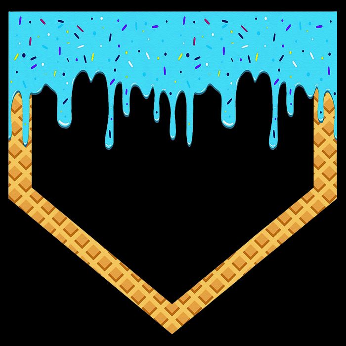 Baseball Ice Cream Dripping Baseball Home Plate Drip Bucket Hat