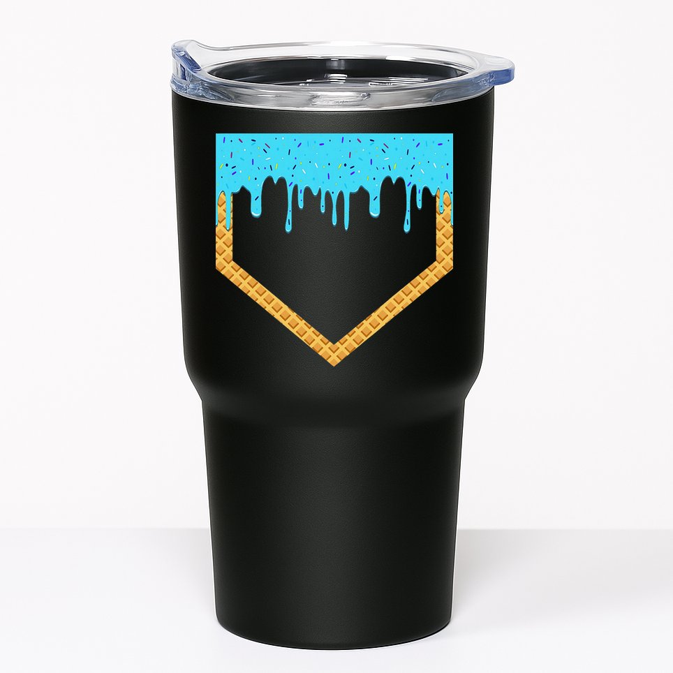 Baseball Ice Cream Dripping Baseball Home Plate Drip Tumbler