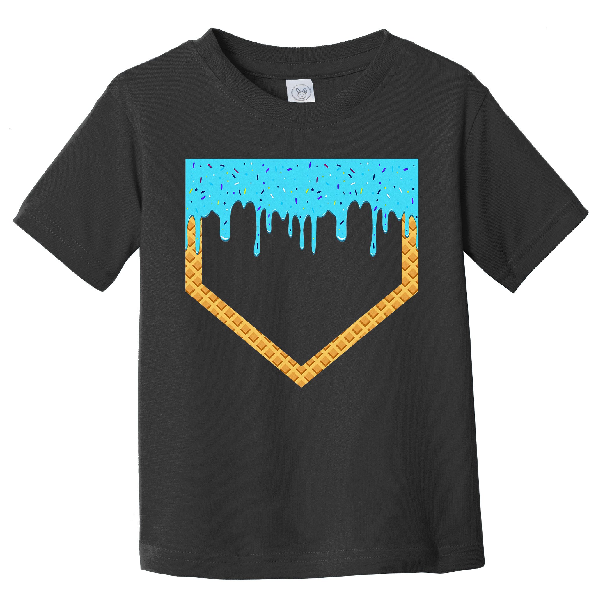 Baseball Ice Cream Dripping Baseball Home Plate Drip Toddler T-Shirt