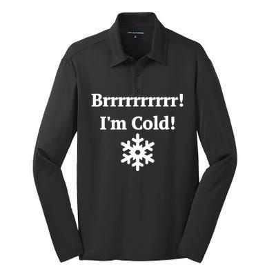 Brrrrr! IM Cold Snowflake Funny Winter Freezing Gift Silk Touch Performance Long Sleeve Polo