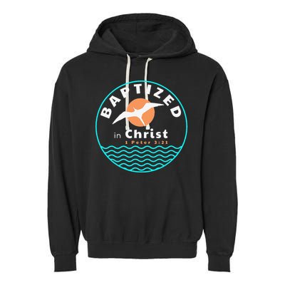 Baptized In Christ Christian Adult Baptism Garment-Dyed Fleece Hoodie
